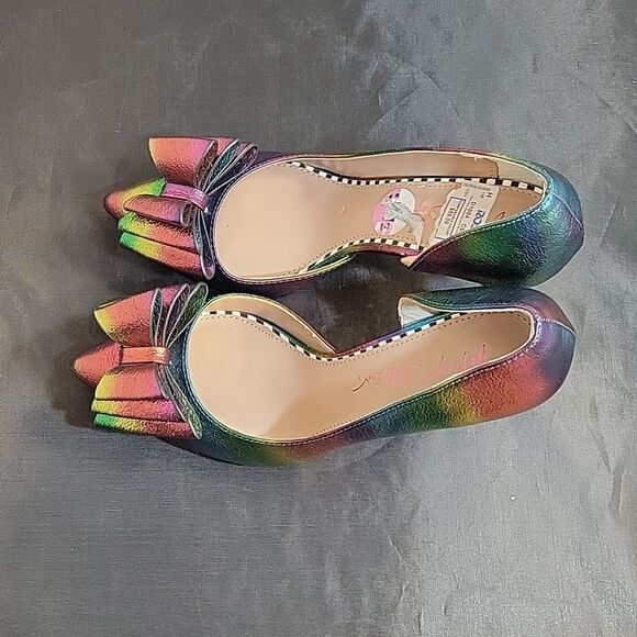 BRAND NEW BETSEY JOHNSON BARI RAINBOW D'ORSAY BOWKNOT HEEL SHOES - Picture 8 of 14